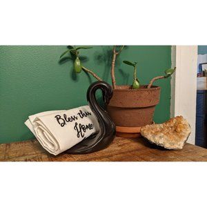 Vintage Black MCM Swan Towel Holder